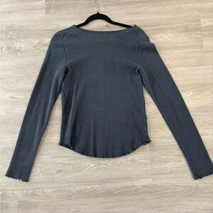 We The Free Charcoal Long Sleeve Top